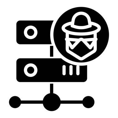 Beyaz arkaplan üzerindeki basit hacker vektör resimleme