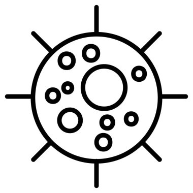 Beyaz arkaplanda basit virüs vektör simgesi