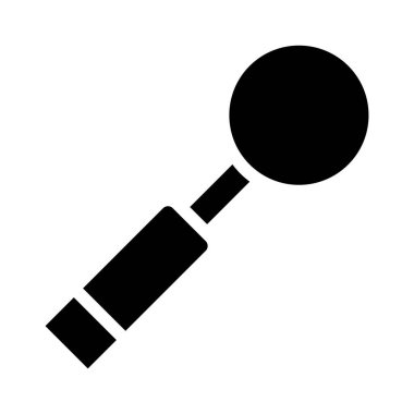 Modern siyah ikonun vektör çizimi. Diş Aynası. Diş aynası 