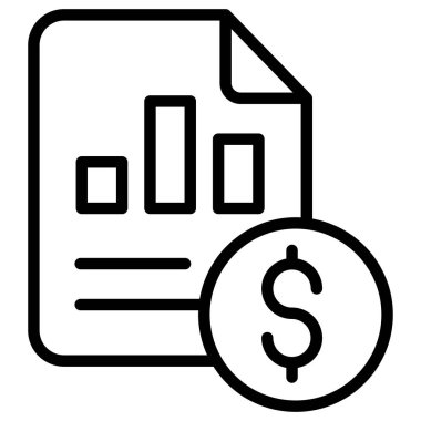 Beyaz arkaplan üzerindeki basit finans raporu vektör resimlemesi