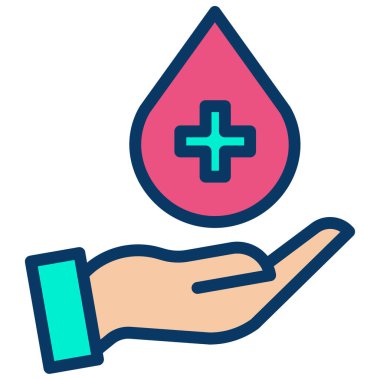 Tıbbi bir ikonun vektör çizimi. Kan!