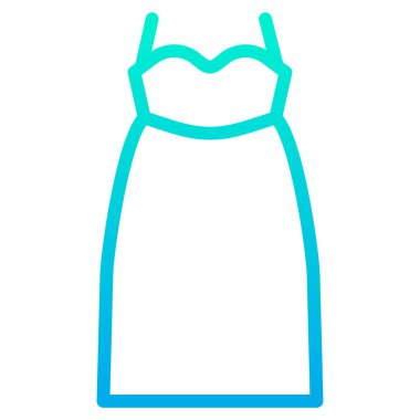 Güzel elbise ikonu. Beyaz arkaplandaki kadın vektör simgelerinin basit bir gösterimi