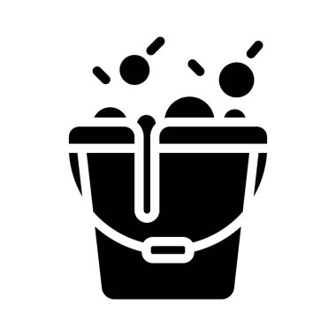 çamaşır kovası simgesi, vektör illüstrasyonu