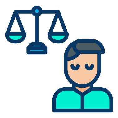 Adalet. Web simgesi basit illüstrasyon