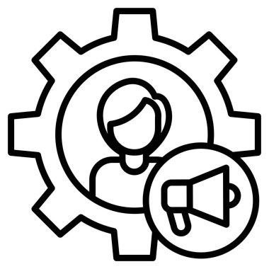 Marteking Managment web simgesi basit vektör illüstrasyonu