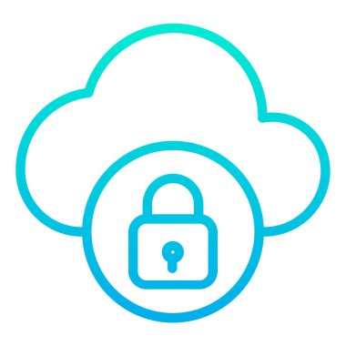 Bulut web simgesini basit vektör illüstrasyonunu kilitle