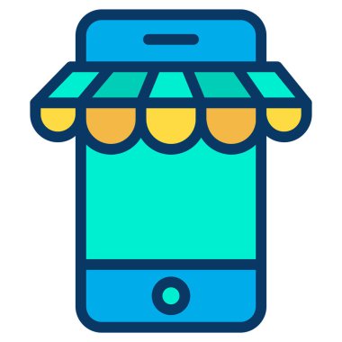 Dükkan simgesi, beyaz üzerine izole edilmiş minimalist vektör simgesi