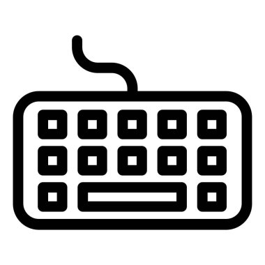 Basit klavye simgesi, vektör illüstrasyonu