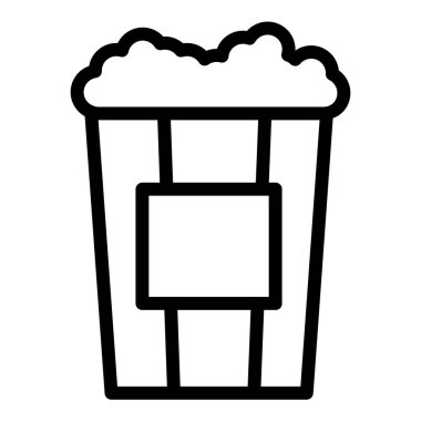 patlamış mısır minimalist vektör simgesi beyaz üzerinde izole