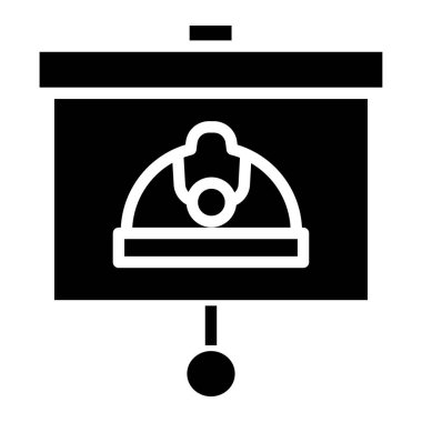 Sunum minimalist vektör simgesi beyaza izole edildi 