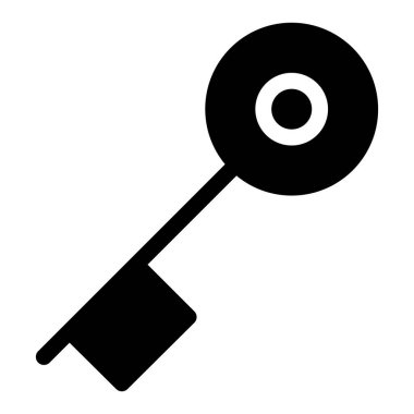 Basit anahtar konsept simgesi, vektör illüstrasyonu