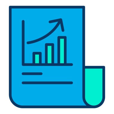 Beyaz arkaplan üzerindeki basit finans raporu vektör resimlemesi