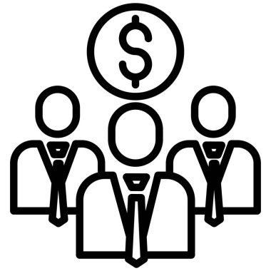 İş ekibi basit simge, vektör illüstrasyonu