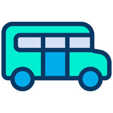 Minibüs Web simgesi basit illüstrasyon