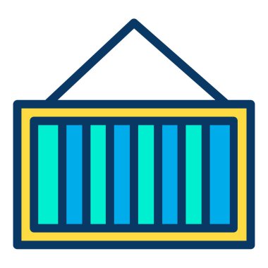 Konteynır. Web simgesi basit illüstrasyon