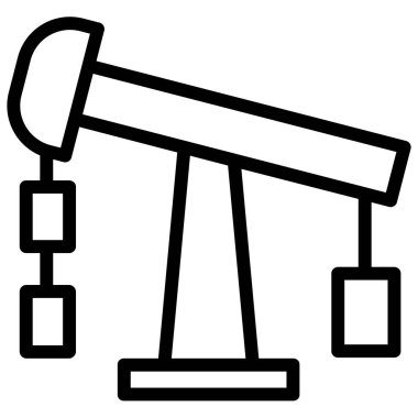 Pumpjack minimalist vektör simgesi beyaz üzerinde izole 