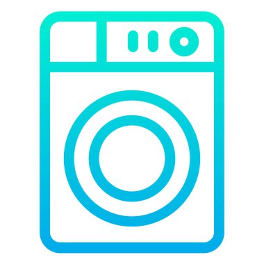 çamaşır makinesi beyaz arkaplanda basit vektör simgesi