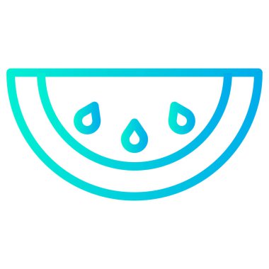 Basit karpuz simgesi, vektör illüstrasyonu