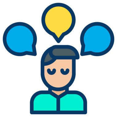 İnsan Sohbeti web simgesi basit vektör illüstrasyonu