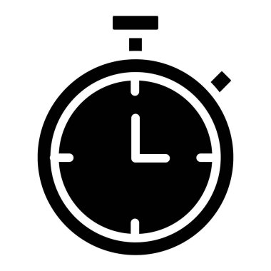 Zaman basit simgesi, vektör illüstrasyonu