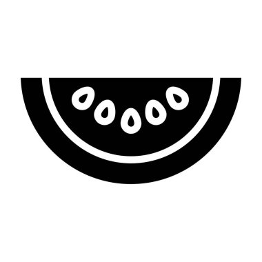 Basit karpuz simgesi, vektör illüstrasyonu