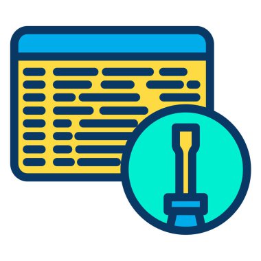 Programlama Aracı minimalist vektör simgesi beyaz üzerine izole 