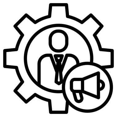 Marteking Managment web simgesi basit vektör illüstrasyonu