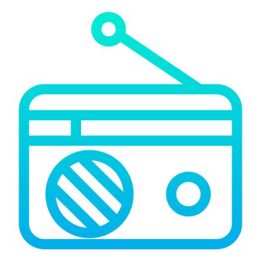 Radyo, web simgesi basit illüstrasyon