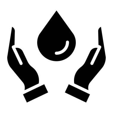 el ele tutuşan su damlası simgesi