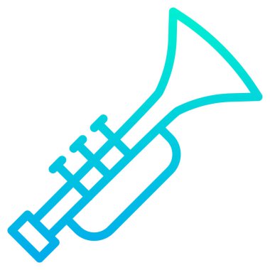 Beyaz arkaplanda basit trompet vektör simgesi