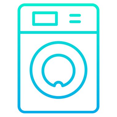 çamaşır makinesi basit simgesi, vektör çizim