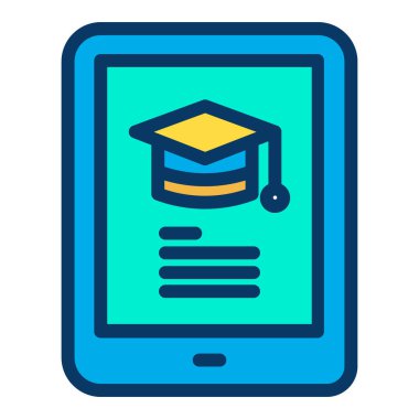 Çevrimiçi eğitim vektörü simgesi modern basit ve minimalist sembol