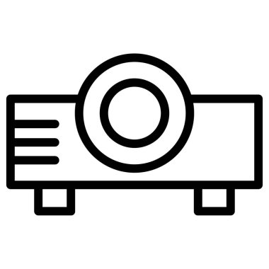 Projektör minimalist vektör simgesi beyaz üzerinde izole 