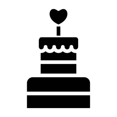 Beyaz arkaplanda basit bir pasta vektör resimleme