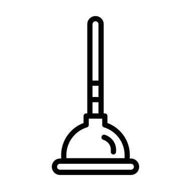 Tesisatçı minimalist vektör simgesi beyaz üzerine izole edildi 