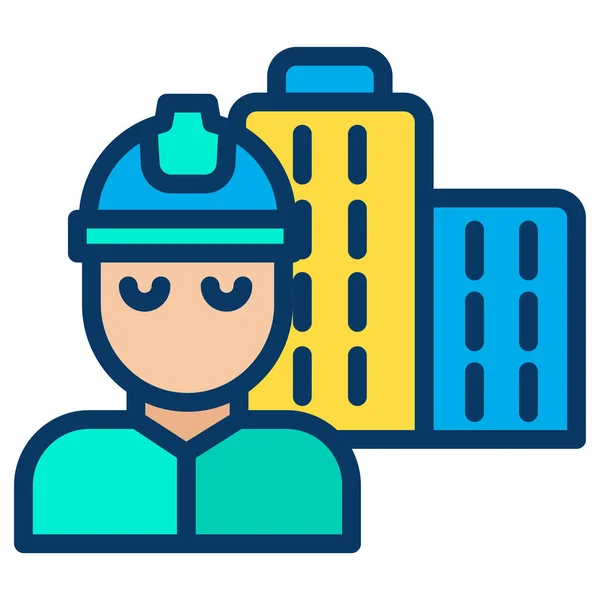 Trabajador Icono Web Ilustración Simple — Archivo Imágenes Vectoriales