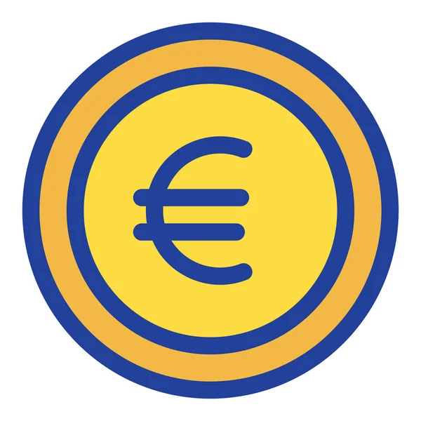 Euro Moneda Concepto Arte Simple Vector Ilustración — Vector de stock