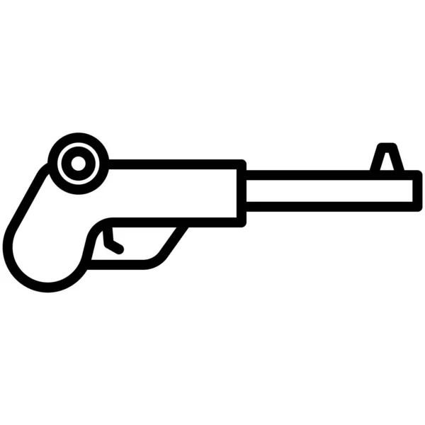 Icône Vectorielle Minimaliste Pistolet Isolé Sur Blanc — Image vectorielle