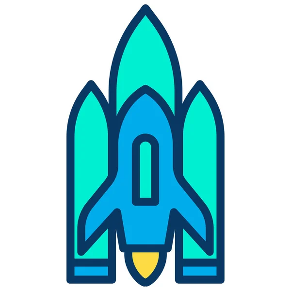 Rocket Launch Simple Illustration — Stock Vector