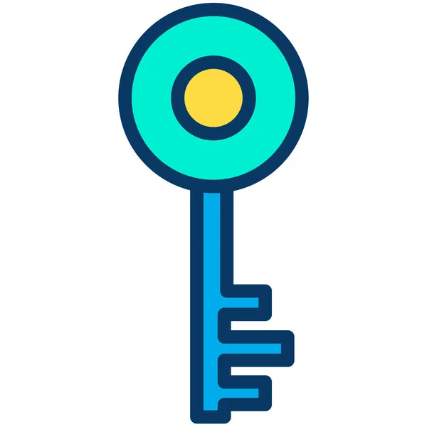 Simple Key Password Concept Icon Vector Illustration — Stock Vector