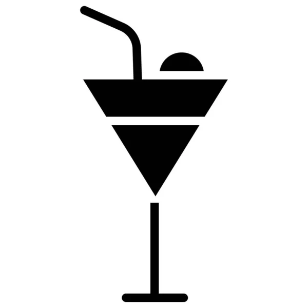 Cocktail Web Icône Vectoriel Illustration — Image vectorielle