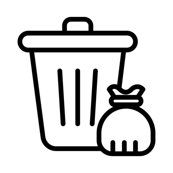 Trash Bin Simple Icon Vector Illustration — Stock Vector