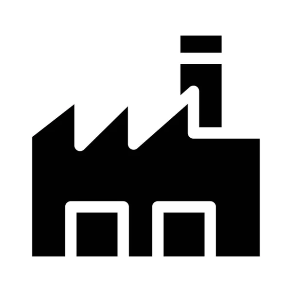 Ikon Pabrik Sederhana Ilustrasi Vektor - Stok Vektor