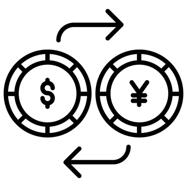 Change Dollar Yen Icône Web Illustration Simple — Image vectorielle