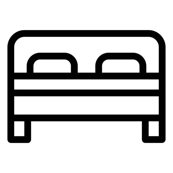 Cama Icono Vector Ilustración — Vector de stock