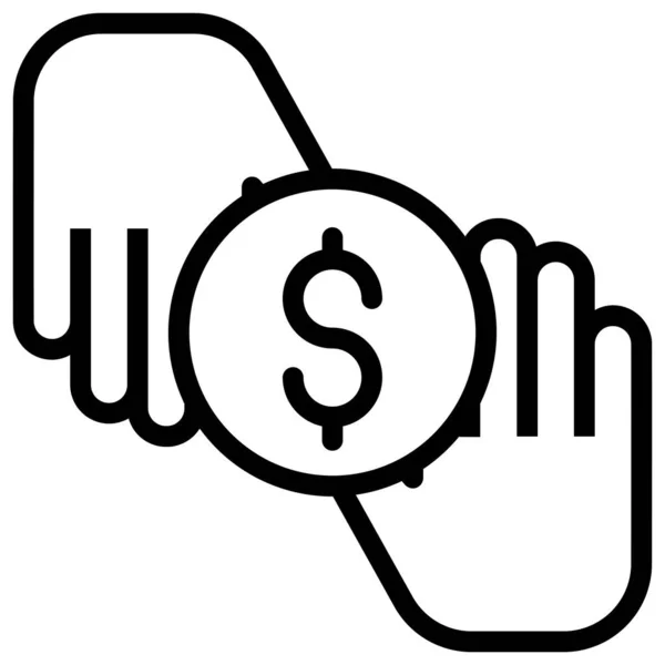 Dollar Icône Web Illustration Simple — Image vectorielle