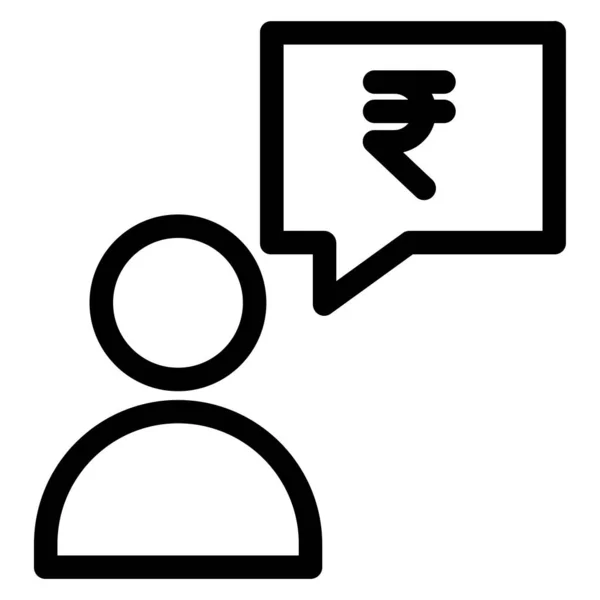 Conversação Simples Ícone Vetor Ilustração Fundo Branco — Vetor de Stock