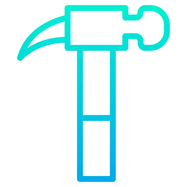 Simple Hammer Vector Icon Illustration White Background — Stock Vector