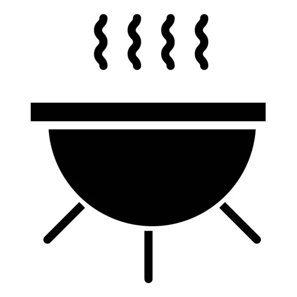 在火焰中烹调的食物 Web图标简单说明 — 图库矢量图片