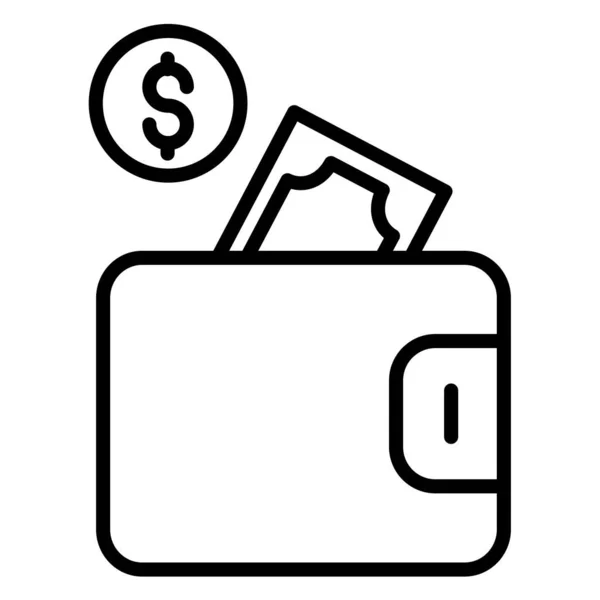Icono Billetera Simple Ilustración Vectores — Vector de stock